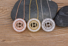 Load image into Gallery viewer, Hot Sale A-Z Initials 3 Colors Chooses Micro Pave CZ Letter Pendant Necklaces