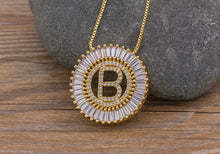 Load image into Gallery viewer, Hot Sale A-Z Initials 3 Colors Chooses Micro Pave CZ Letter Pendant Necklaces