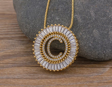 Load image into Gallery viewer, Hot Sale A-Z Initials 3 Colors Chooses Micro Pave CZ Letter Pendant Necklaces