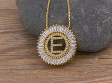 Load image into Gallery viewer, Hot Sale A-Z Initials 3 Colors Chooses Micro Pave CZ Letter Pendant Necklaces
