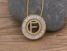 Load image into Gallery viewer, Hot Sale A-Z Initials 3 Colors Chooses Micro Pave CZ Letter Pendant Necklaces