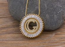 Load image into Gallery viewer, Hot Sale A-Z Initials 3 Colors Chooses Micro Pave CZ Letter Pendant Necklaces