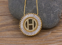 Load image into Gallery viewer, Hot Sale A-Z Initials 3 Colors Chooses Micro Pave CZ Letter Pendant Necklaces