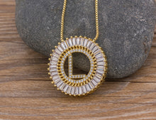 Load image into Gallery viewer, Hot Sale A-Z Initials 3 Colors Chooses Micro Pave CZ Letter Pendant Necklaces
