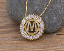 Load image into Gallery viewer, Hot Sale A-Z Initials 3 Colors Chooses Micro Pave CZ Letter Pendant Necklaces