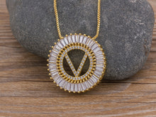 Load image into Gallery viewer, Hot Sale A-Z Initials 3 Colors Chooses Micro Pave CZ Letter Pendant Necklaces