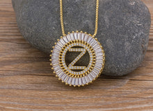 Load image into Gallery viewer, Hot Sale A-Z Initials 3 Colors Chooses Micro Pave CZ Letter Pendant Necklaces