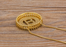 Load image into Gallery viewer, Hot Sale A-Z Initials 3 Colors Chooses Micro Pave CZ Letter Pendant Necklaces